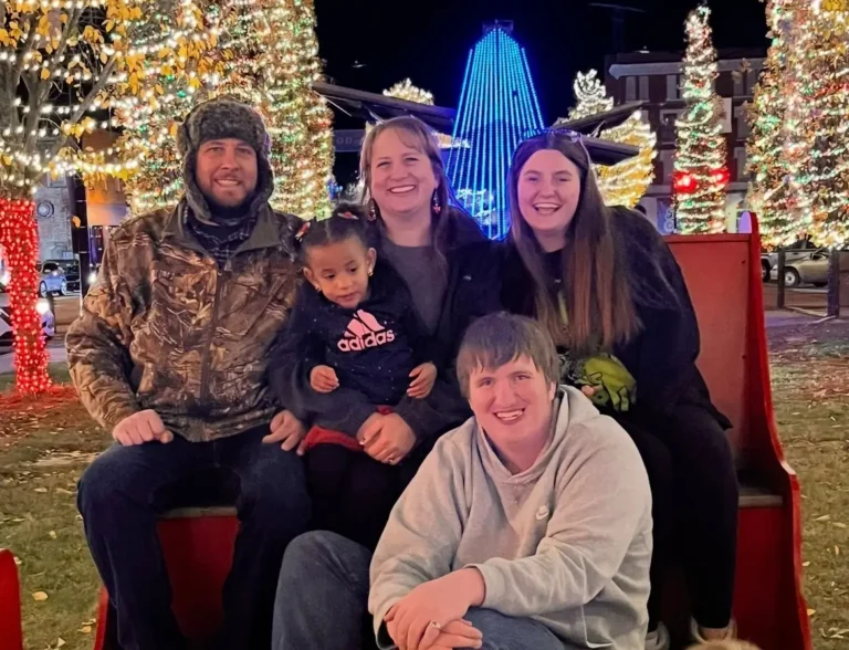 The Irby family at a foster care event