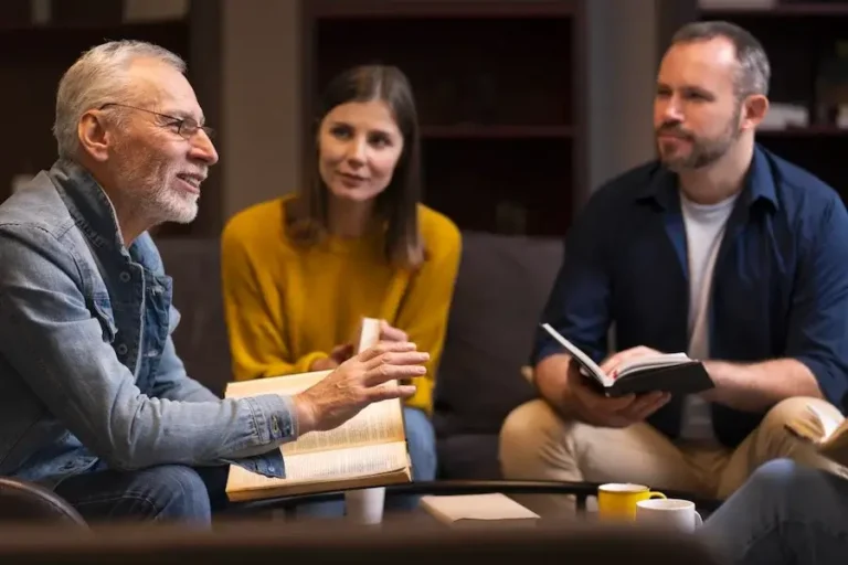 Man teaching a small group