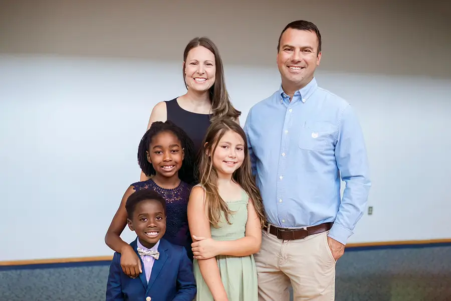 campbell family with adopted children