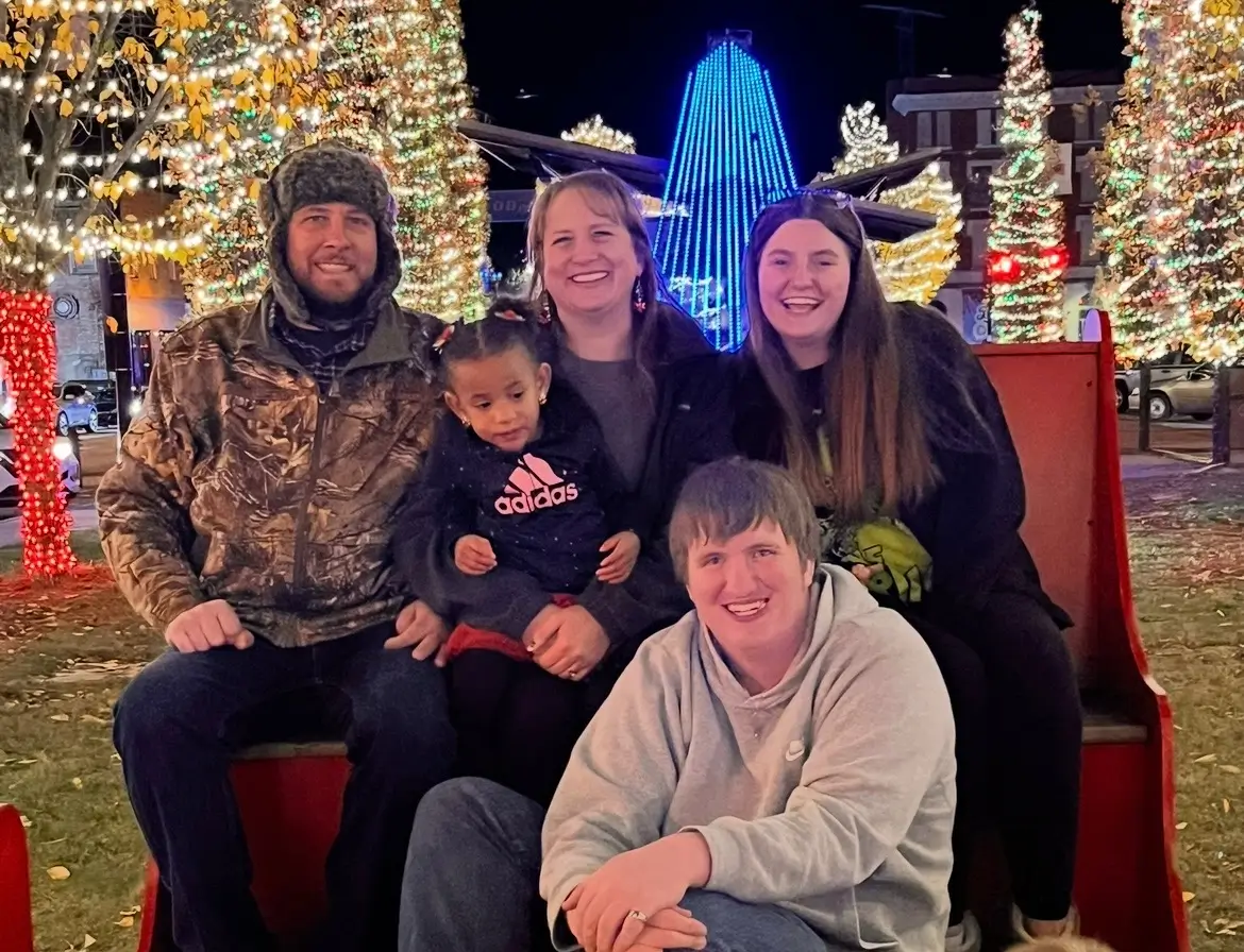 The Irby family at a foster care event